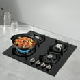 thumbnail image 3 of FOGGBET Countertop Tempered Glass Gas Cooktop, 23.2'' 4 Burners Built-in Gas Stovetop, Portable Gas Cooktop LPG/NG Dual Fuel Gas Stove for RVs, Apartments, Outdoor(black), 3 of 15