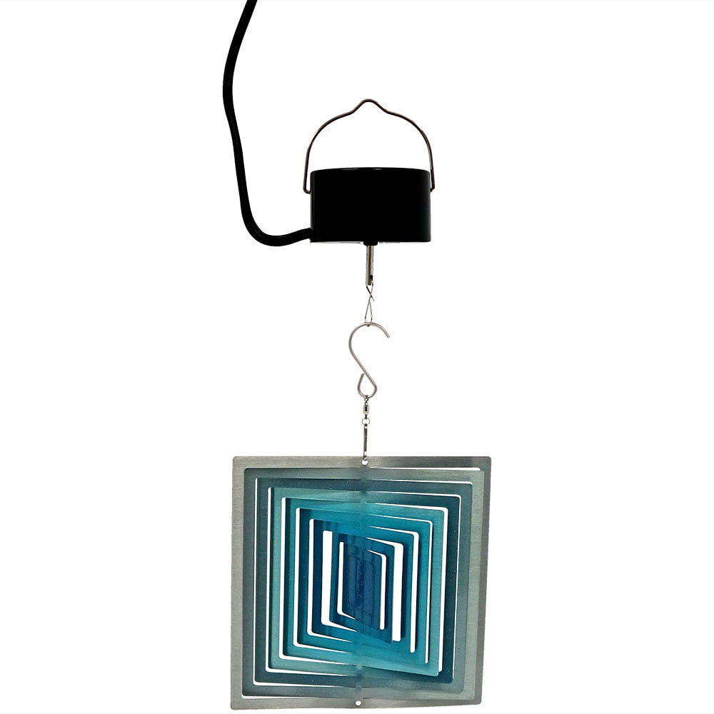 Sunnydaze 3D Reflective Whirligig Blue Ice Square Wind Spinner with Hook, 6-Inch, Electric... by Sunnydaze Decor