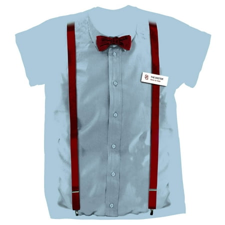 Doctor Who 11th Doctor Braces and Name Tag Costume Shirt (Medium)