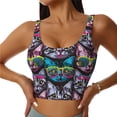 thumbnail image 1 of Fotbe Happy Kitten Faces Sujetador Deportivo Largo sin Aros para Mujer con Almohadillas y Soporte Medio, Transpirable y Absorbente, Camiseta Tipo Chaleco o Tank Top-XX-Large, 1 of 8