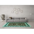 thumbnail image 3 of Ahgly Company Indoor Round Persian Turquoise Blue Traditional Area Rugs, 7' Round, 3 of 4