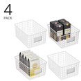 thumbnail image 2 of mDesign Large Steel Kitchen Organizer Basket with Label Slot, 4 Pack - White, 2 of 9