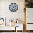 thumbnail image 2 of Wall Clock Barn Gate Clocks PVC Silent Non-Ticking Battery Operated Decorative Blue Farmhouse Wood Grain Walls Door Round Clock for Home Living Room Kitchen Bedroom Office School Wall Decor 10 Inch, 2 of 9