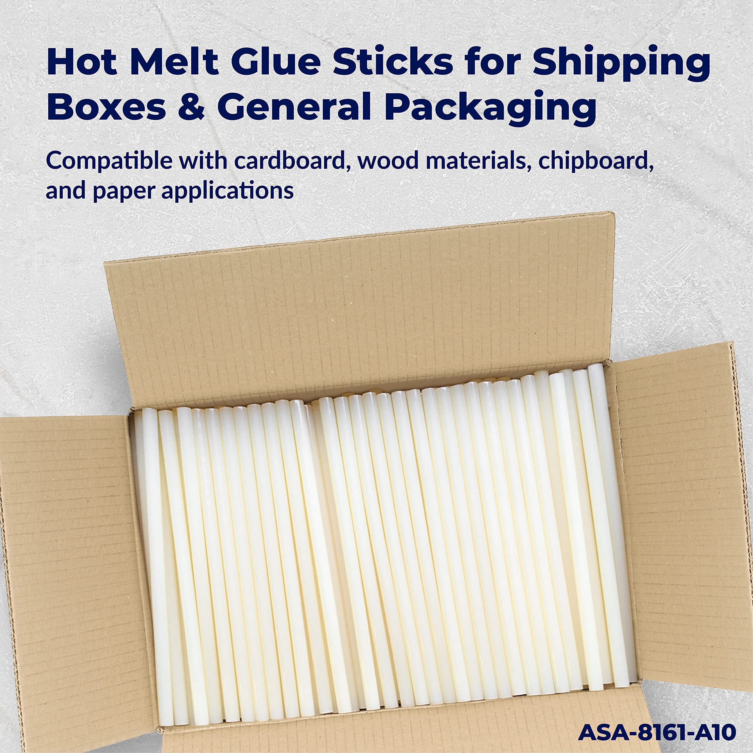 ASA Hot Glue Sticks 1/2" x 10" High-Strength Hot Gun Sticks Adhesive for Corrugated Materials Pack of 472