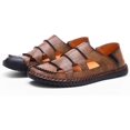 thumbnail image 1 of Hombres de Verano Transpirable Sandalias de Cuero Ligero Informal Caminando Slip en los Zapatos de Conducción Moda Zapatillas Cómodas Para Oficina de Trabajo al Aire Libre Xishao ropa, 1 of 2