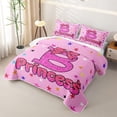 thumbnail image 3 of spefrowx Kawaii Princess Initial B Twin Quilt Set for Girls, Pink Sequin Print Ribbon Twin Coverlet Set, 2 Pieces, 3 of 7