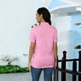 thumbnail image 4 of Qwertyu Summer Tops for Women Spring Short Sleeve Mock Neck Shirts Beach Vacation Plus Size Workout Tshirts Casual Clothes 2026 Pink 2XL, 4 of 6