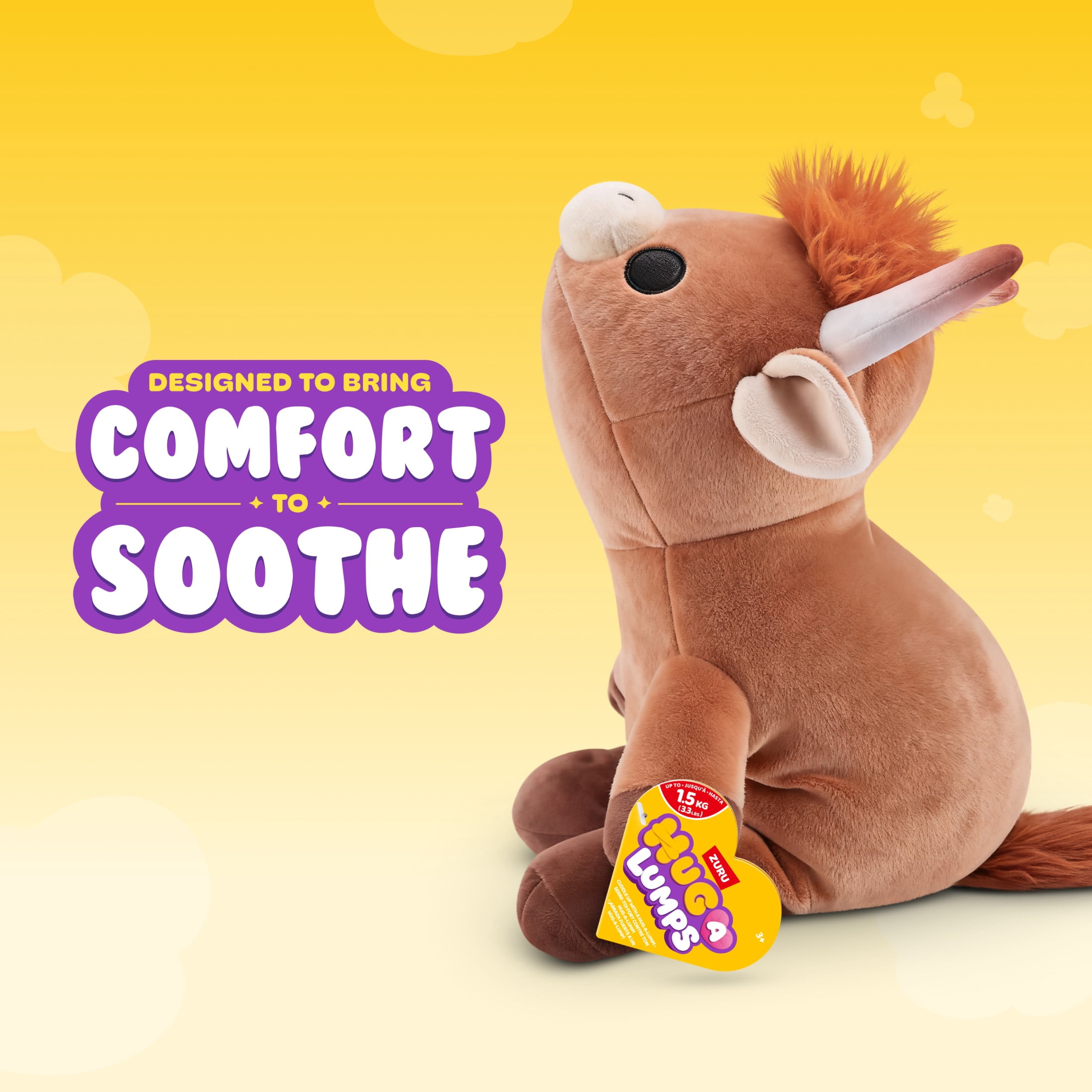 Hug a Lumps Holly the Highland Cow by ZURU - Medium 3.3lbs Cuddly Weighted Plush Toy for All Ages