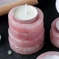 thumbnail image 6 of Pink Candle Holders Rose Quartz Pillar Crystal Tealight Natural, 6 of 6