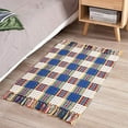 thumbnail image 2 of Fennco Styles Multicolor Woven Plaid Hand Knotted Tassel Boho Small Area Rug - Cotton Blend Carpet Indoor Outdoor Floor Mat for Living Room, Entryway, Bedroom and Floor Décor, 2 of 12