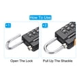 thumbnail image 5 of Uxcell 4 Digit Combination Lock Security Cable 1 Set Outdoor Padlock Lock Chain Black 1.6Ft, 5 of 7