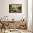 thumbnail image 2 of Lake Scenery Boat Artwork Horizontal Canvas Wall Art with Lightweight Foam Frame - Durable and Ready to Hang, Modern Decorative Print for Living Room, Bedroom, Or Office, 2 of 7