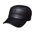 thumbnail image 1 of Men's Genuine Leather Baseball Cap Brand New Russian Warm Real Leather Golf Caps Hats ,Classic Design, 1 of 7