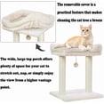 thumbnail image 3 of Cat Tree Tower with Top Perch for Small and Medium Indoor Cats, Cat Scratching Post with Bed for Kittens, Removable Cover, Natural Sisal Scratching Post and Dangling Ball Toy, Beige, 3 of 15