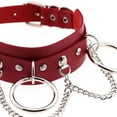 thumbnail image 2 of kurtrusly Collier Ajustable Ras-de-Cou Chaîne Multicouche Pendentif Ras-de-Cou en Cuir PU Fille Femme Punk O Ring Collier, 2 of 9