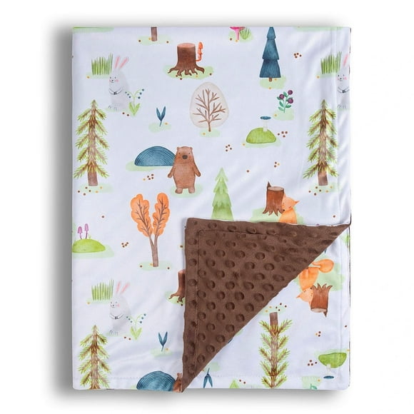 Manta para bebé Donsonny Forest Bear 76 x 102 cm Soft Minky