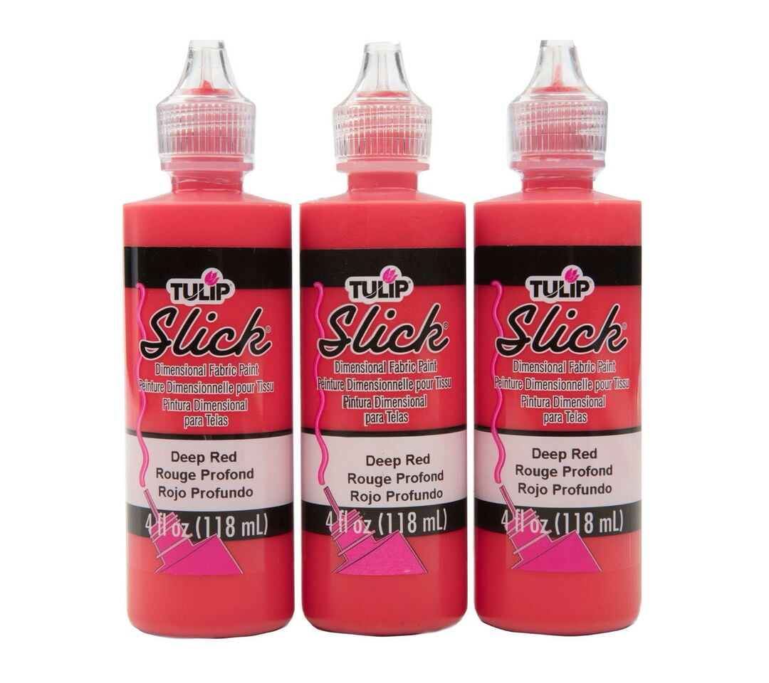 Tulip Dimensional Fabric Paint Slick 4 fl oz Deep Red 3 Pack