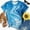 Sky Blue, variant on Green Womens Tops Plus Size Crew Neck Tie Dye Short Sleeve T-Shirts Blouses & Button-Down Shirts