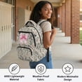 thumbnail image 4 of Garronmavis Neutral Camo Pink Bow Girls Backpack Smooth Zippers School Bag Large Capacity Book Bag 17 inch for 10Y-12Y Elementary School Students Daily Use, 4 of 8