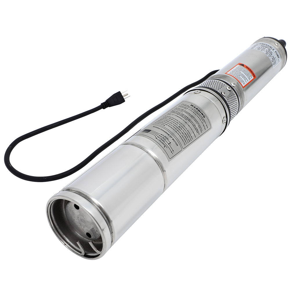 CCIYU Deep Well Submersible Water Pump 1/2 hp 50m / 164ft Stainless Steel Submersible Water Well Pump 8000L / H