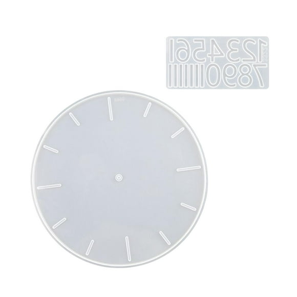 Reloj despertador de silicona para pared, herramienta de resina epoxi para manualidades Números arábigos de 37 cm.