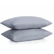 Parkdale Set of 2 Ultra Soft Pillowcases with Envelope Closure (Standard, Light Grey)