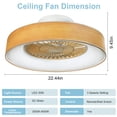 thumbnail image 6 of DingLiLighting 25" LED Ceiling Fan with Light and Remote, Wood Grain Mount Ceiling Fan,Modern Bladeless Ceiling Fan Low Profile Ceiling Fan Flush Mount, 6 of 8