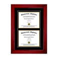 thumbnail image 1 of Double Diploma Frame with Double Matting for 9" x 7" Tall Diploma with Cherry 2" Frame, 1 of 6