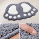 thumbnail image 1 of Non-Slip and Absorbent Bathroom Rug, Big Feet Design, Polyester, Grey, 40 x 60 cm, 1 of 2