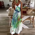 thumbnail image 4 of Marine Life Jellyfish Green Sleeveless Dress Dresses Women Summer Women's Summer Clothing, 4 of 9