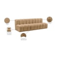 thumbnail image 2 of Meridian Furniture Arc Camel Velvet Modular Sectional, 2 of 10