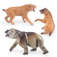 thumbnail image 1 of Juego de figuras de animales prehistóricos de 3 piezas: tigre dientes de sable, perro salvaje y Andr, 1 of 3