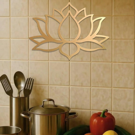 Lotus Metal Wall Art Decor - Vintage Floral Wrought Iron Wall Hanging for Indoor & Outdoor, Living Room, Bedroom, Office, Bathroom, Kitchen - Elegant Wedding Gift & Housewarming Present