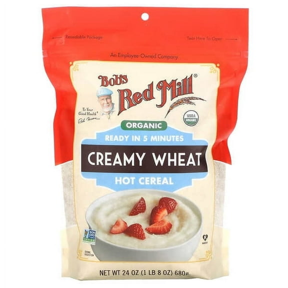 Bob's Red Mill, Organic Creamy Wheat Hot Cereal, 24 oz Pack of 2