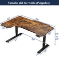 thumbnail image 2 of Escritorio Eléctrico en L 59" Ajustable para Home Office,Mesa Ergonómica con Memoria Programable, Motor Silencioso y Sensor Anti-Colisiones, 150 x 100x 68cm（Marrón）, 2 of 8