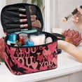 thumbnail image 5 of HELLHERO Large Capacity Makeup Bag Large Cosmetic Bag 8.86 x 6.5 x 5.9 Inches Storage Pockets Red Heart Pattern, 5 of 6