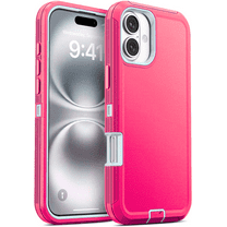 Entronix Rugged Heavy Duty Case for iPhone 17 – Triple-Layer Protective Bumper Cover, Hot Pink