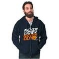 thumbnail image 3 of Football Helmet Never Down Never Out Zip Hoodie Sweatshirt Men Brisco Brands S, 3 of 6