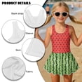 thumbnail image 4 of DISNIMO Watermelon Print Girl Swimsuits One Piece Swimwear with Skirt Sleeveless U Neck Bathing Suit Quick Dry Swim Dress for Kids Girls 3-4Y, 4 of 8