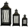 thumbnail image 4 of Northlight Lattice Style Metal Candle Lanterns - 22.75" - Black - Set of 3, 4 of 9