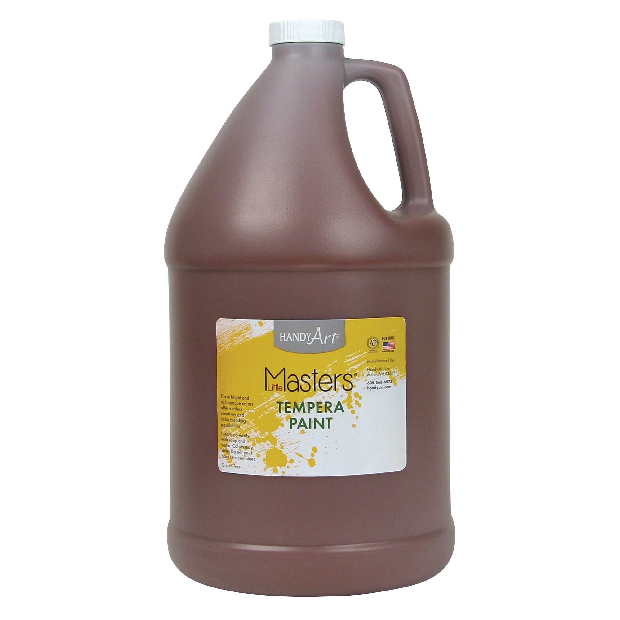 Handy Art Little Masters Tempera Paint, Brown, Gallon, Pack of 2