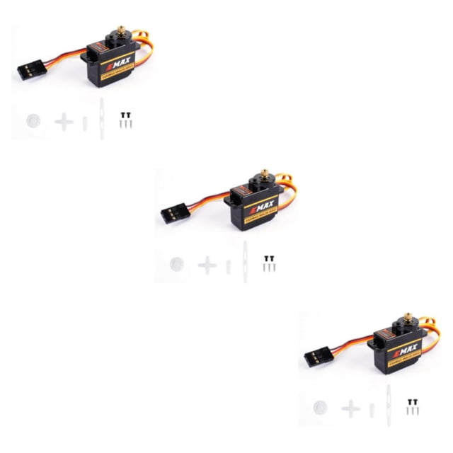 tamizeot EMAX EMX-SV-0275 ES08MA II 12g Metal Gear Analog Servo Style Durable For RC Robotics Plane Wing Car Made Of ABS. Style And Exquisite Workmanship.Easy To Install And Durable For Long Time 3Set
