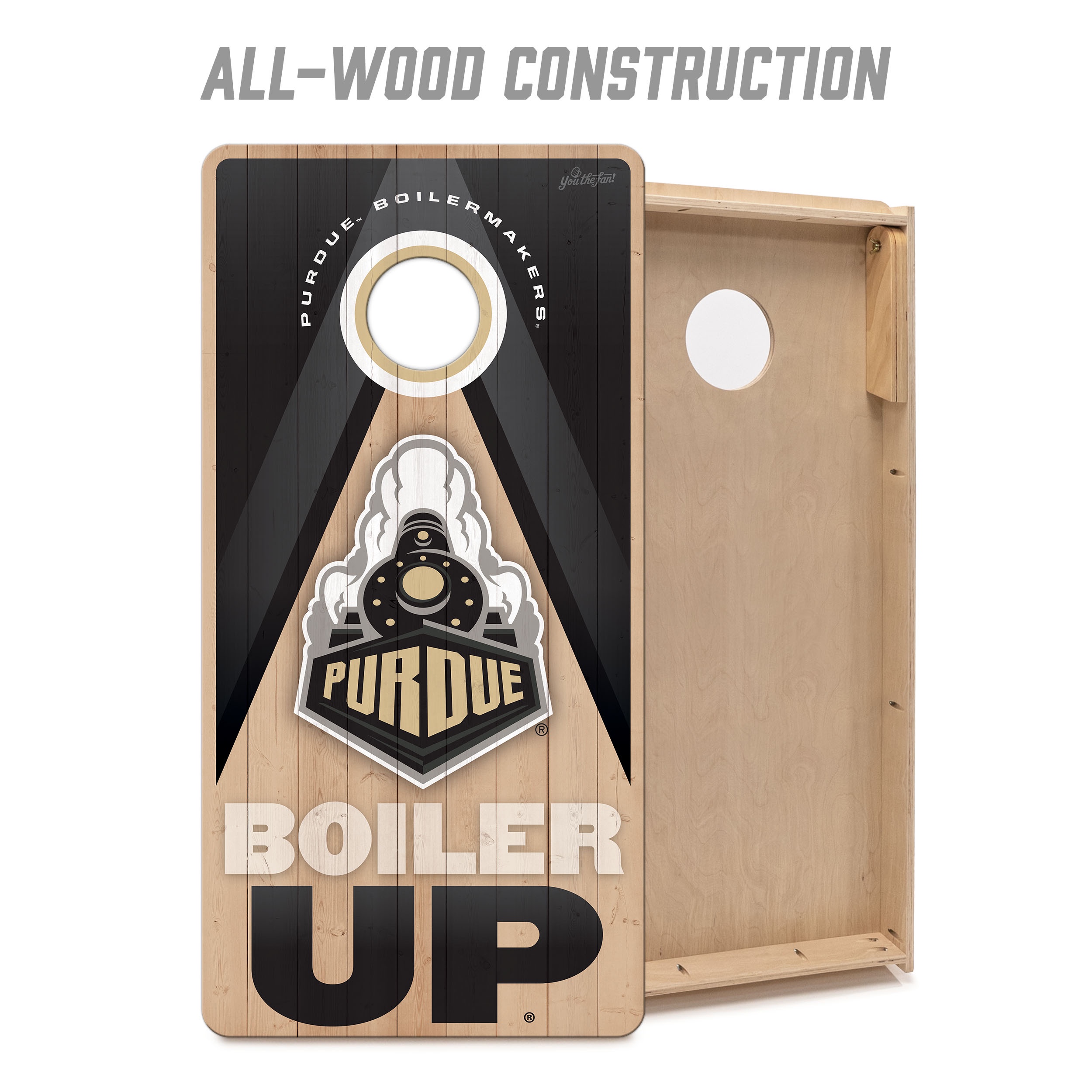 YouTheFan NCAA Purdue Boilermakers 2X4 Slogan Series Cornhole NO BAGS