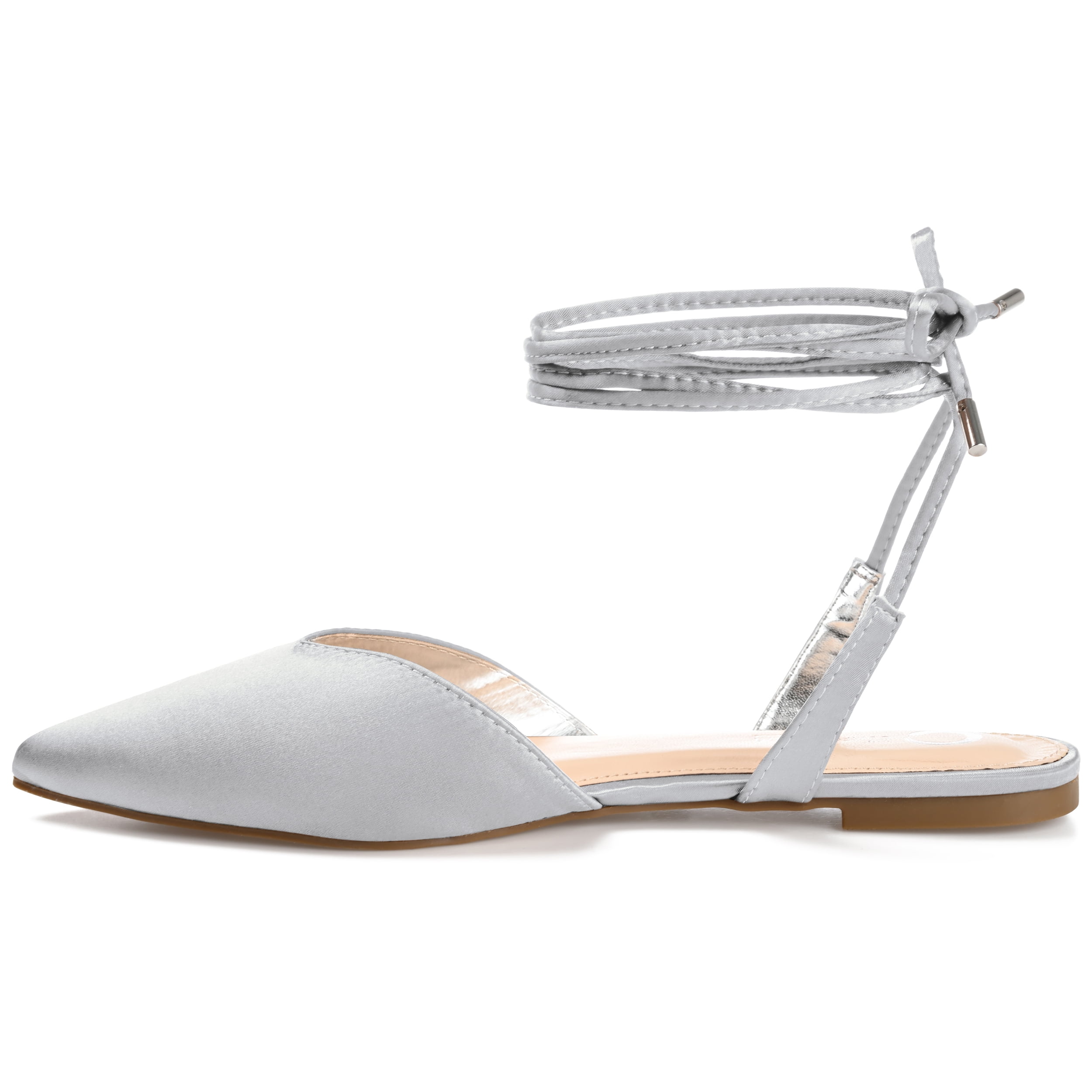 Journee Womens Theia Tie Up Pointed Toe Ballet Flats