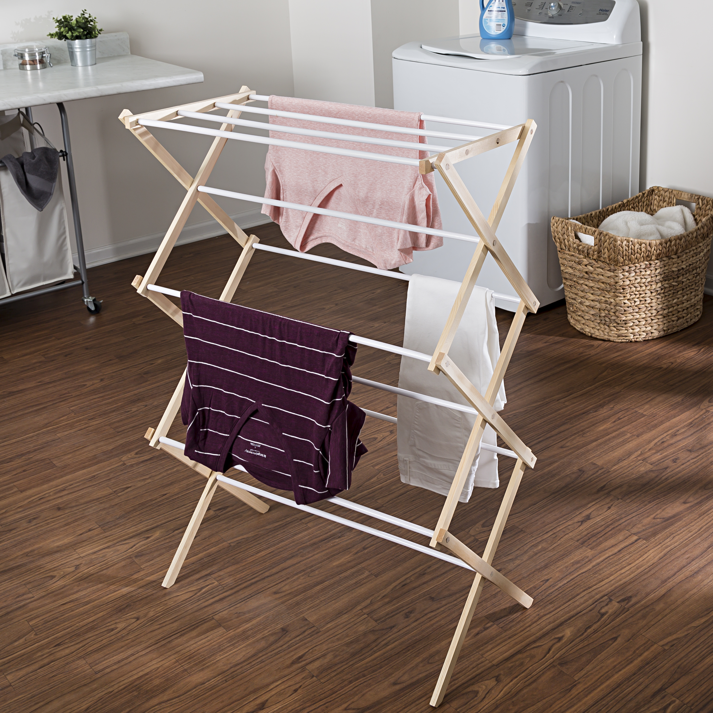 Honey Can Do Collapsible Wood Clothes Drying Rack - image 5 of 5