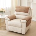 thumbnail image 4 of XUELC 3 Pieces Chenille Plush with Pockets Soft Fuzzy Non Slip 2 Armchair Slipcovers and 1 Headrest Protector for Recliner Leather Sofa Couch Coffee, 4 of 10