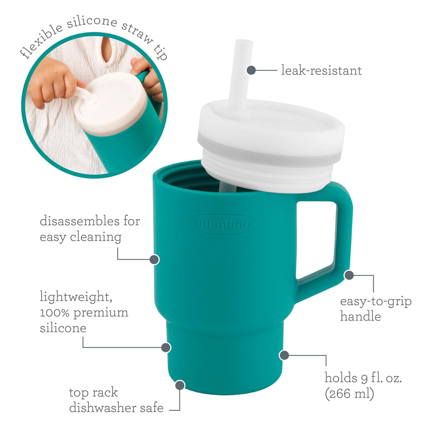 Infantino My 1st Tumbler - Aqua, Aqua infant tumbler