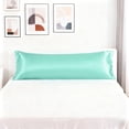 thumbnail image 2 of Ntbay Ultra Soft Satin Long Body Pillowcase with Envelope Closure, Cooling and Smooth Body Pillow Cover for Hair and Skin, 20" x 54", Light Blue, 2 of 5