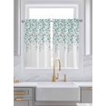 thumbnail image 2 of Tier Curtains 45 Inches Long, Weeping Flowers Window Treatment Curtain Drapes, Teal Grey Summer Spring Floral Botanical Art Small Curtain Drapes for Bathroom Laundry Room, 27.5"x45", 2 Panels, 2 of 7