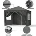 thumbnail image 7 of Pirecart 10' x 10' Pop up Canopy Tent, Outdoor Canopy Shelter Gazebo with 4 Removable Sidewalls and Carrying Bag, Black, 7 of 7